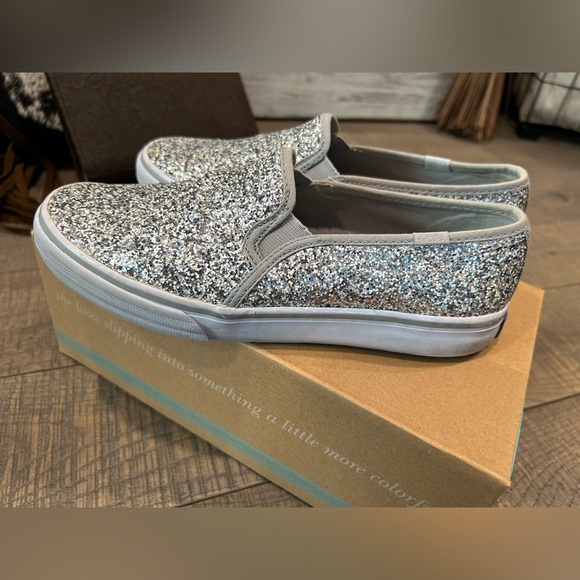 Keds X Kate Spade Slip on Glitter Sneakers! Great Condition!! - Picture 6 of 9